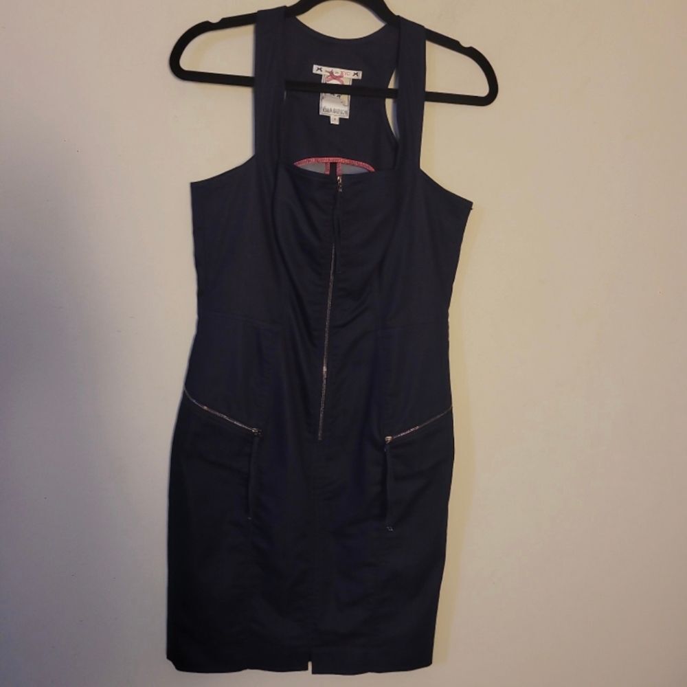 Yoana Baraschi Dark Wash Chambray Sheath Dress Sz 8